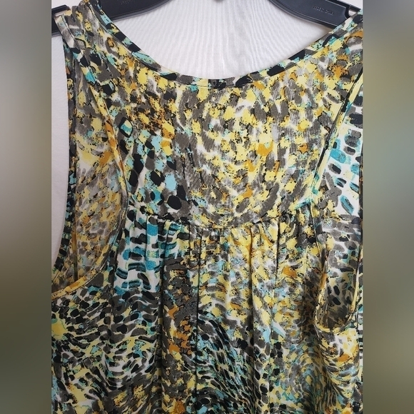 twentyone Yellow Multicolored Sleeveless Shirt Sz M - Picture 6 of 9